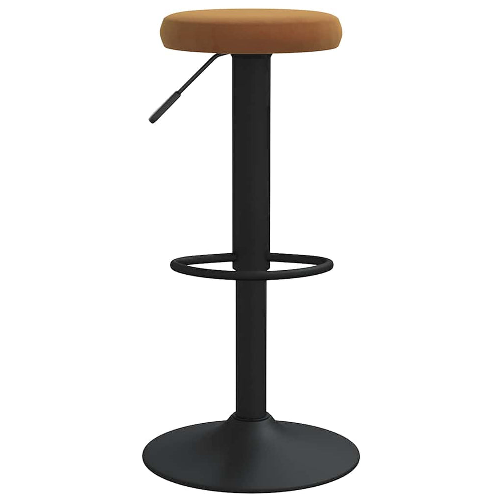 Bar stools, 2 pcs, brown, velvet