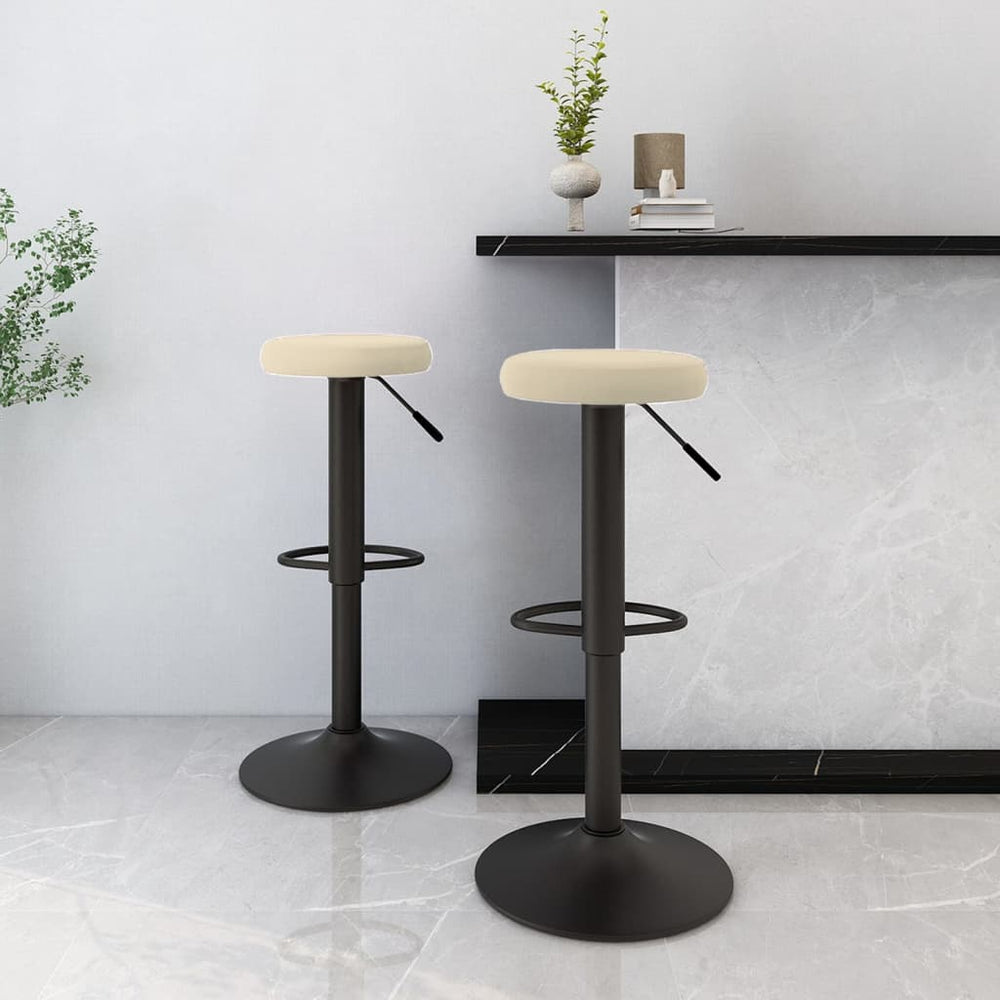 Bar stools, 2 pcs., cream, velvet