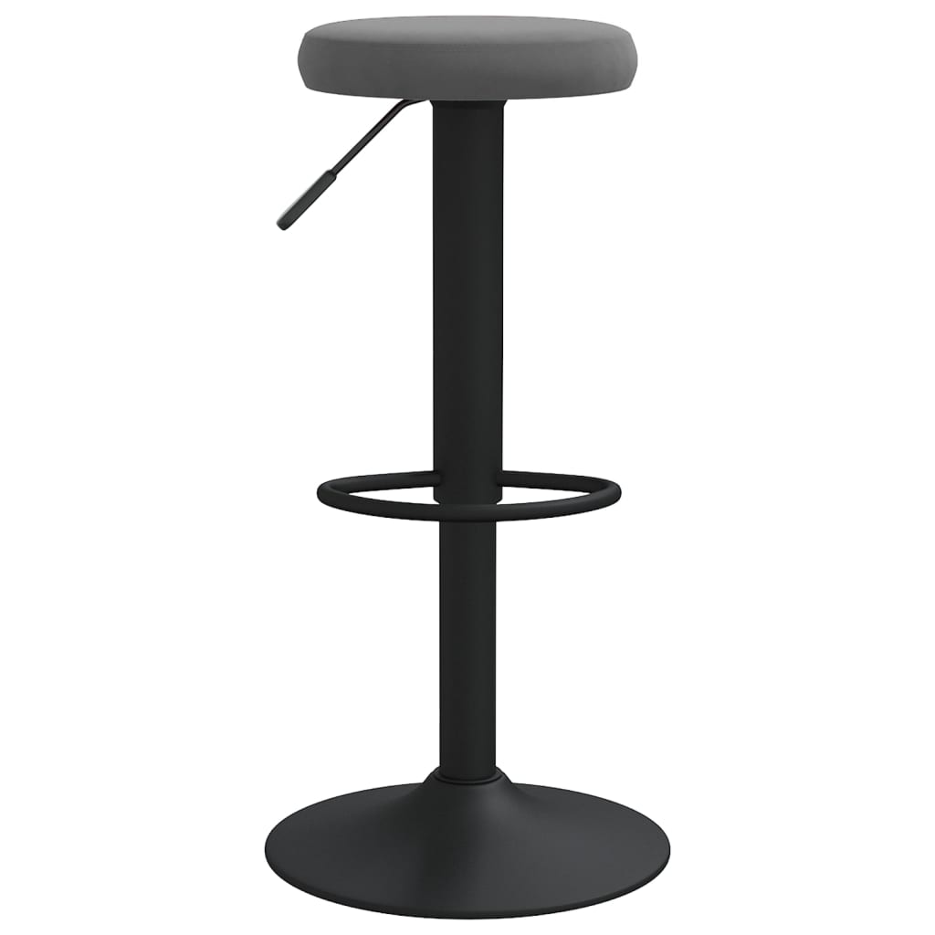 Bar stools, 2 pcs., dark grey, velvet