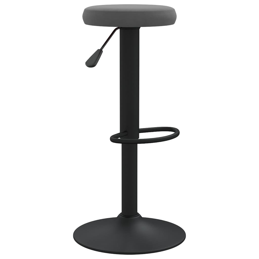Bar stools, 2 pcs., dark grey, velvet