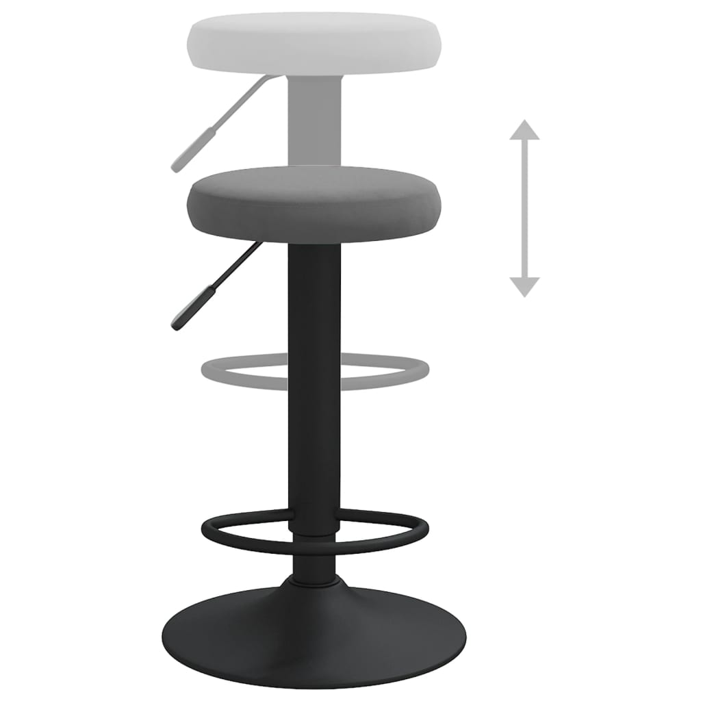 Bar stools, 2 pcs., dark grey, velvet