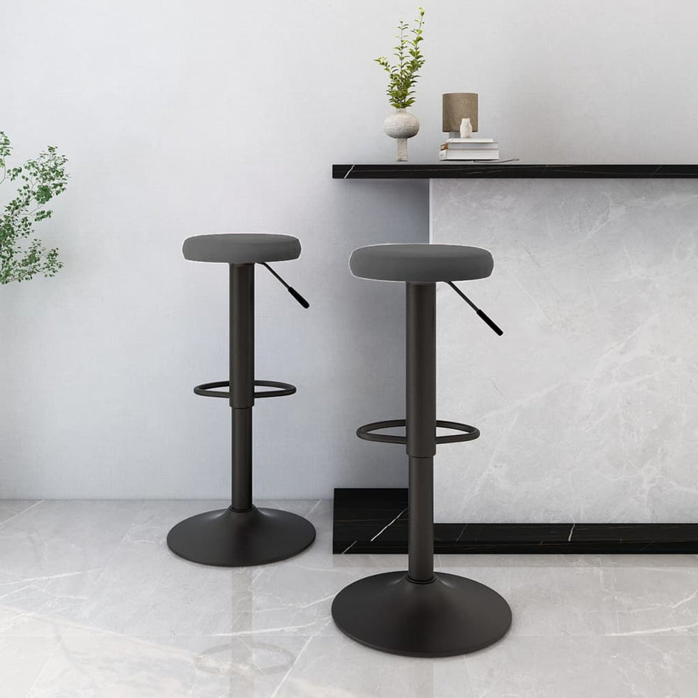 Bar stools, 2 pcs., dark grey, velvet