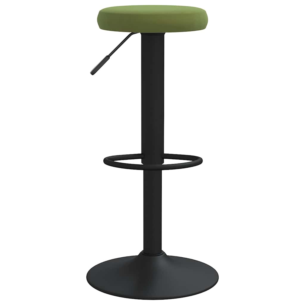 Bar stools, 2 pcs., light green, velvet