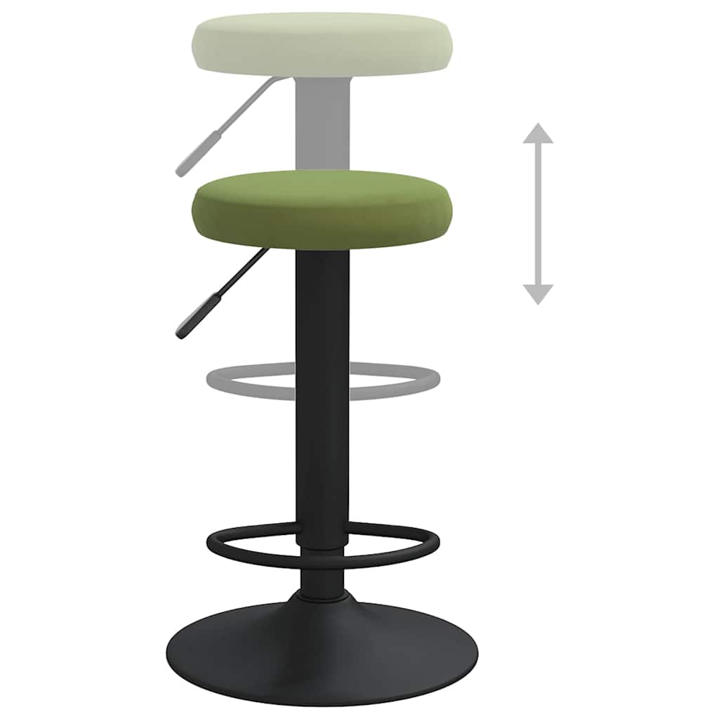 Bar stools, 2 pcs., light green, velvet