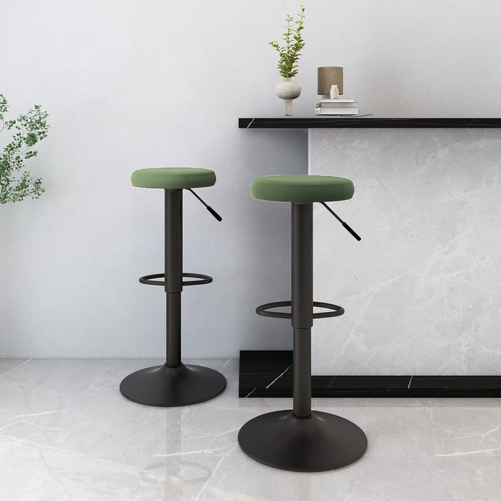 Bar stools, 2 pcs., dark green, velvet