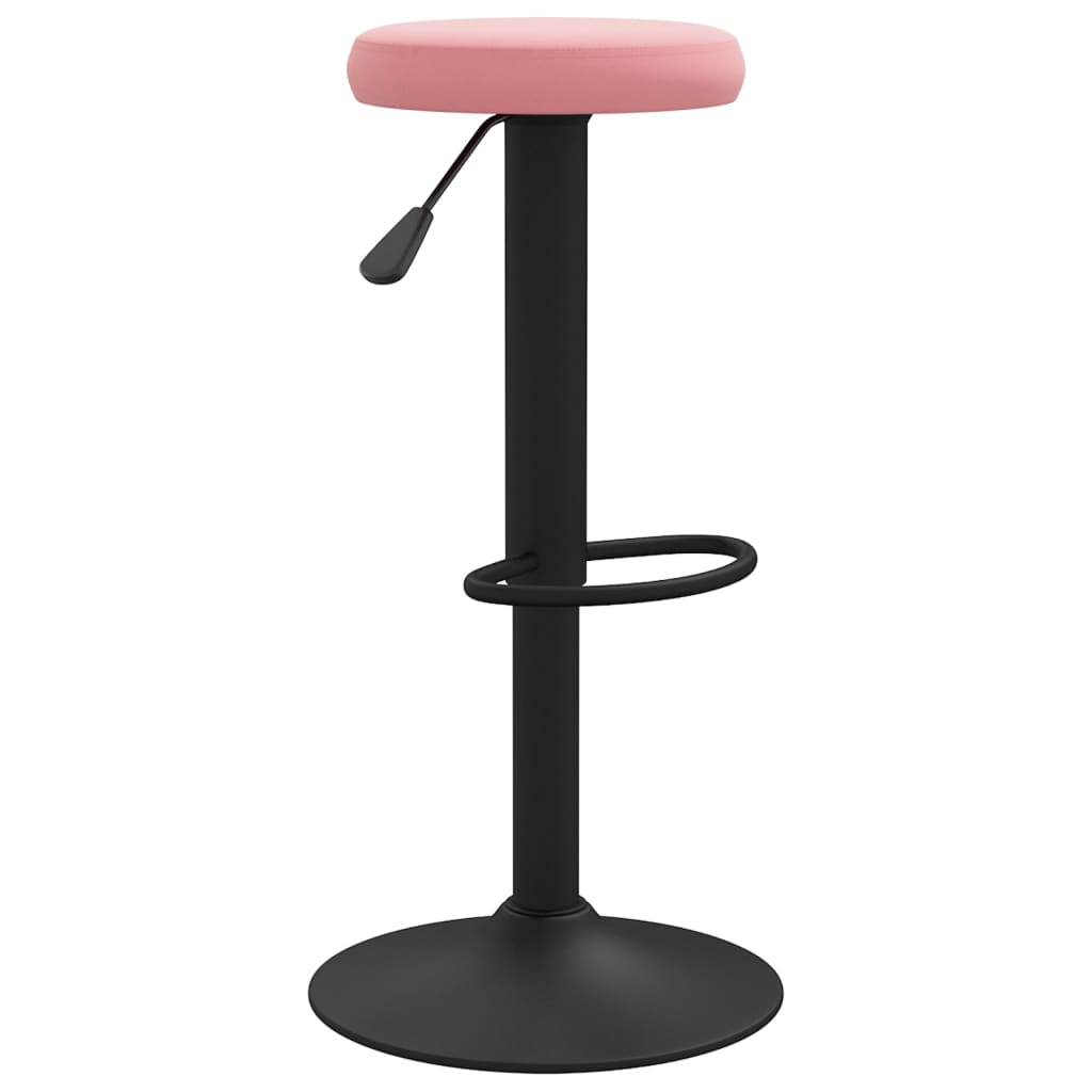 Bar stools, 2 pcs, pink, velvet