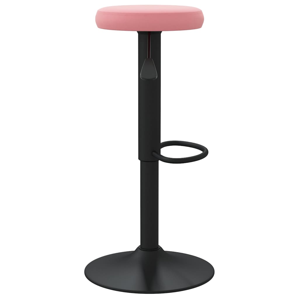 Bar stools, 2 pcs, pink, velvet