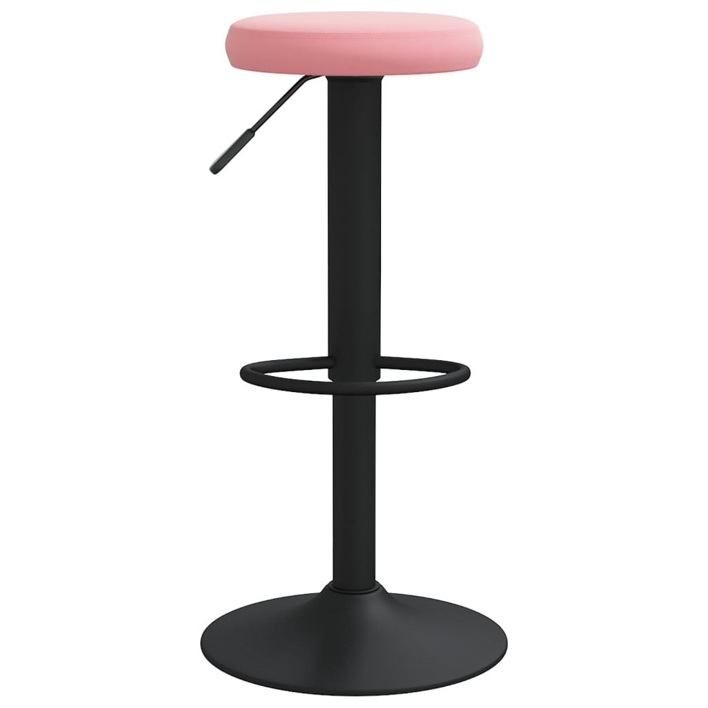 Bar stools, 2 pcs, pink, velvet