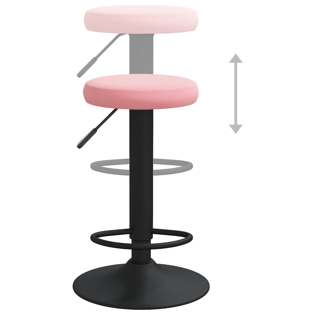 Bar stools, 2 pcs, pink, velvet