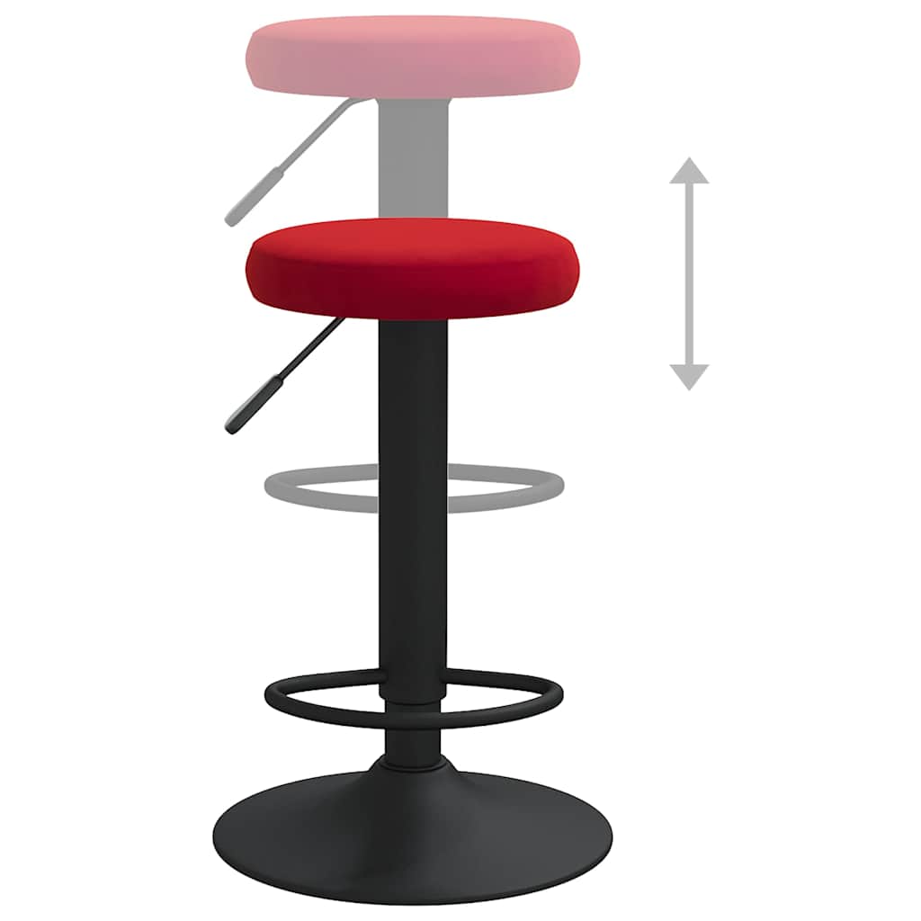 Bar stools, 2 pcs., burgundy, velvet