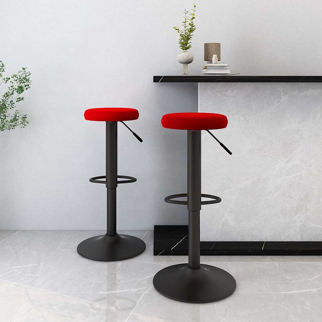 Bar stools, 2 pcs., burgundy, velvet