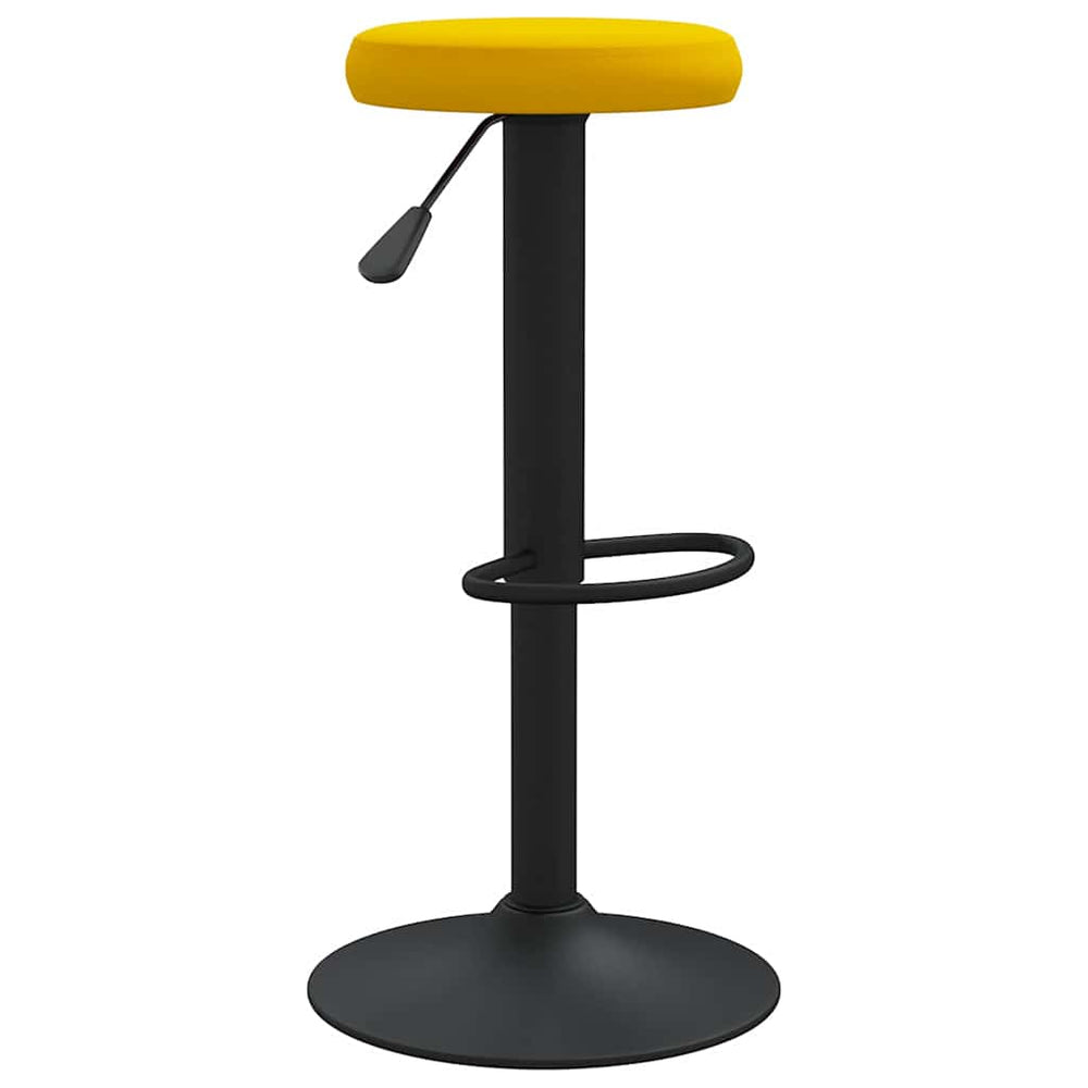 Bar stools, 2 pcs., mustard yellow, velvet