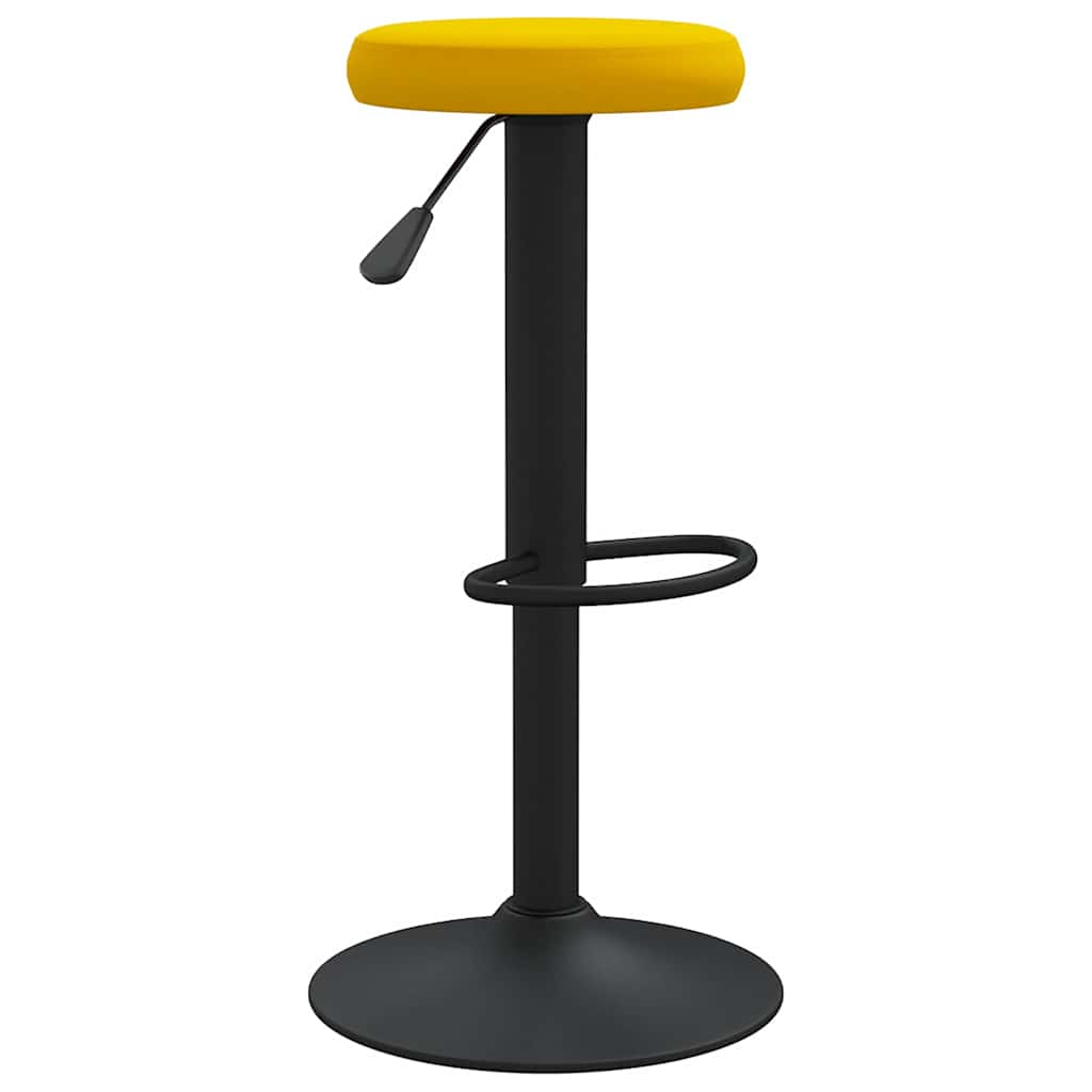 Bar stools, 2 pcs., mustard yellow, velvet