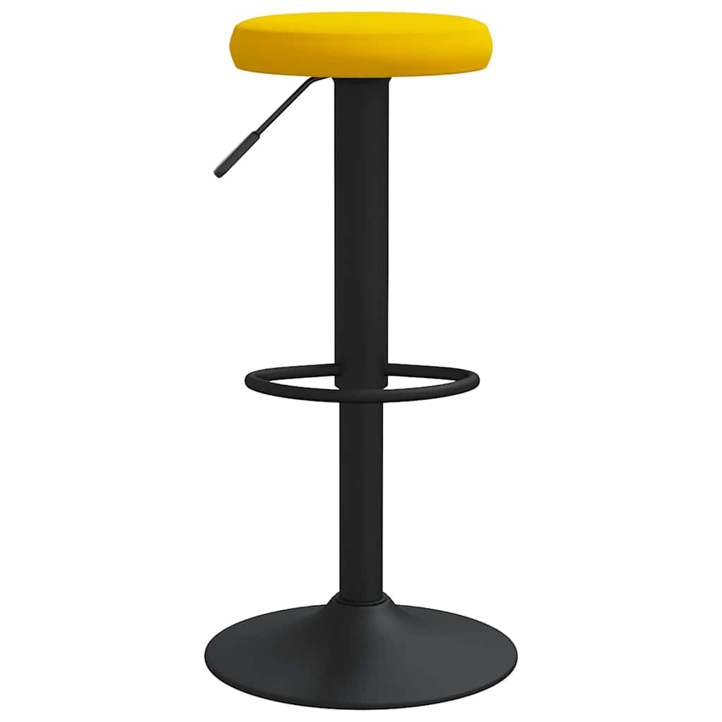 Bar stools, 2 pcs., mustard yellow, velvet
