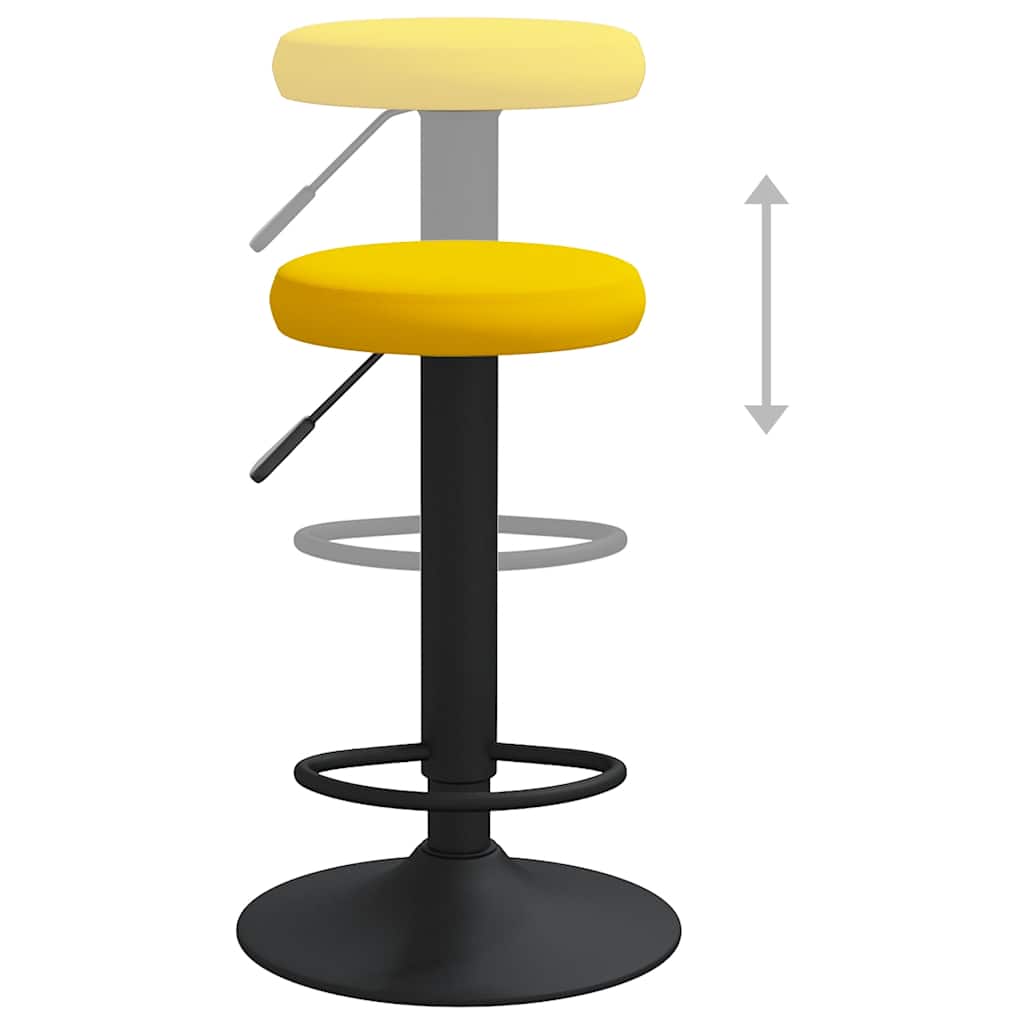 Bar stools, 2 pcs., mustard yellow, velvet