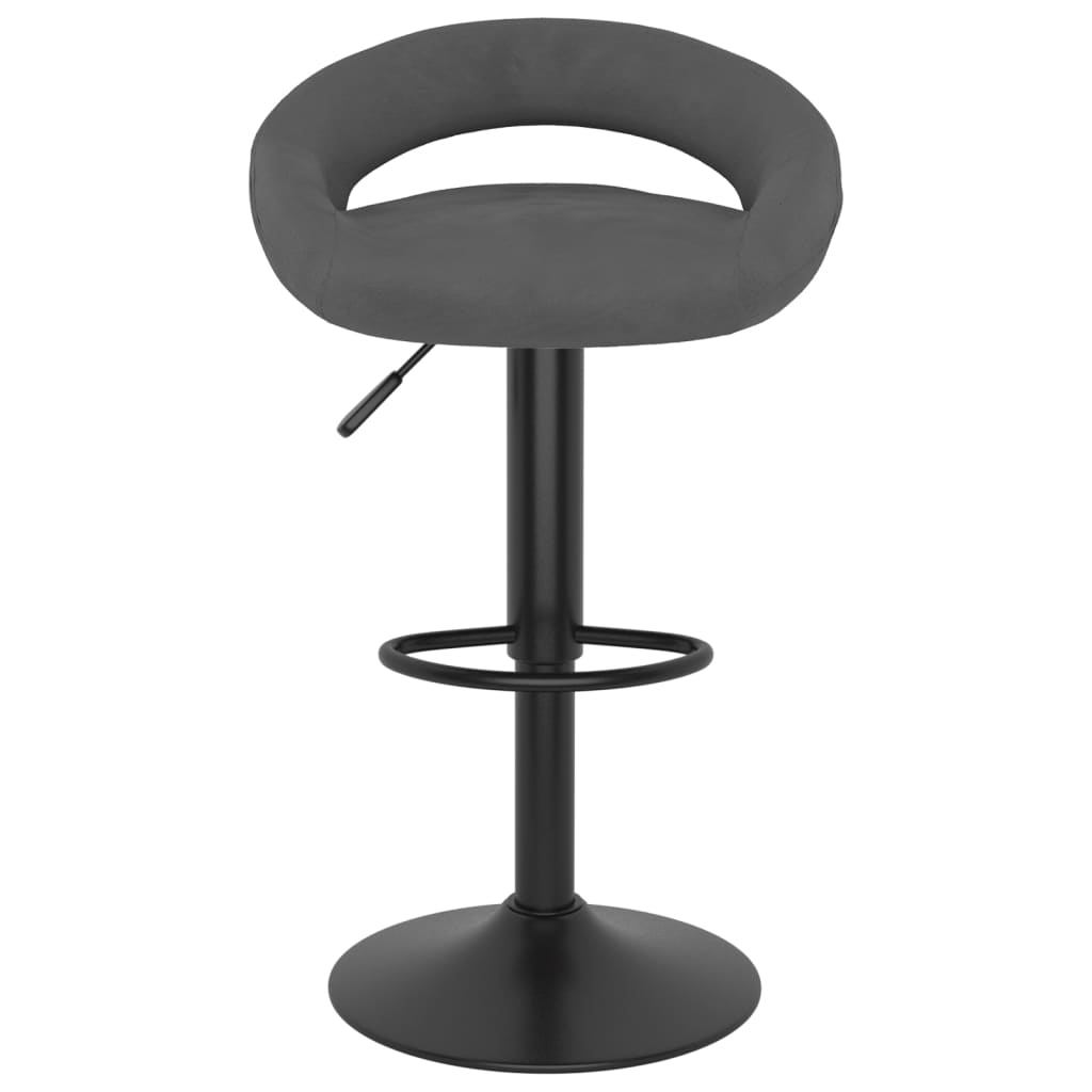 Bar stools, 2 pcs., dark grey, velvet