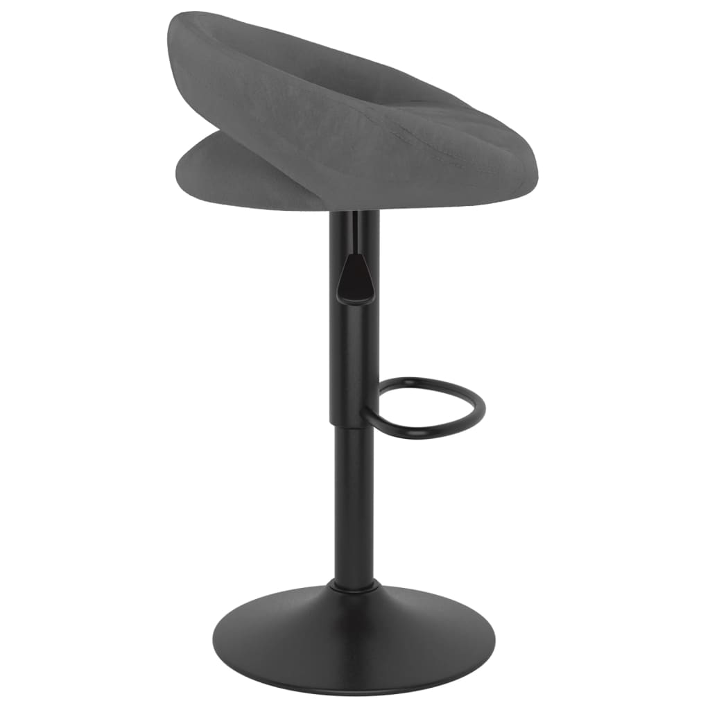 Bar stools, 2 pcs., dark grey, velvet
