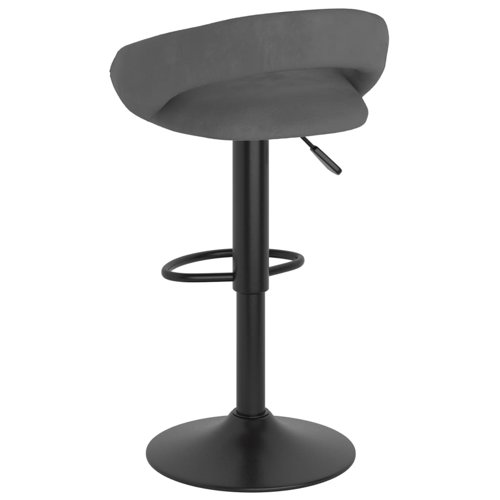 Bar stools, 2 pcs., dark grey, velvet