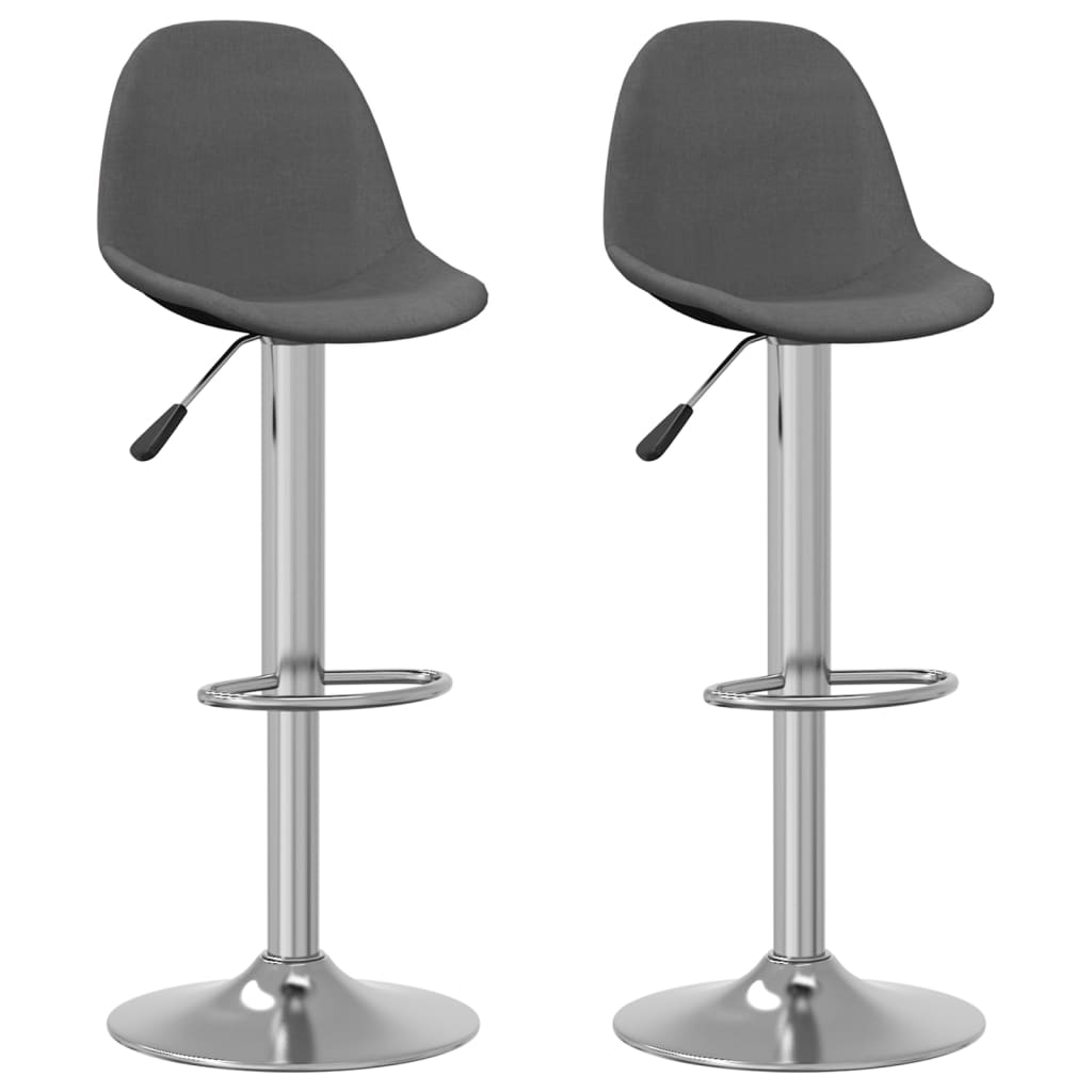 Bar stools, 2 pcs., dark grey, fabric