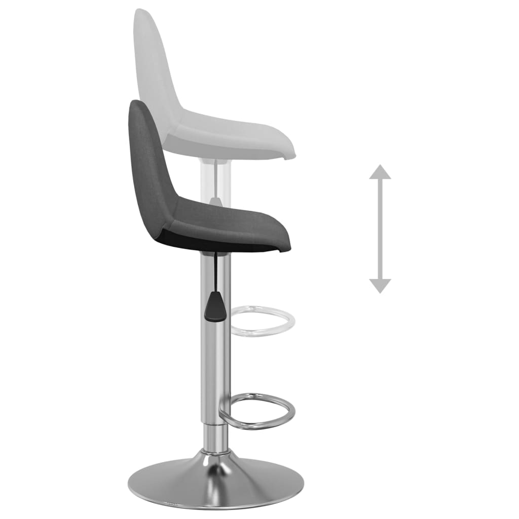 Bar stools, 2 pcs., dark grey, fabric