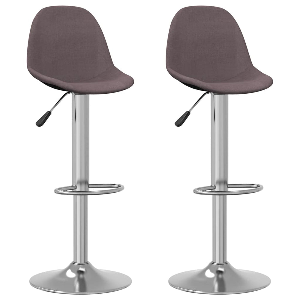 Bar stools, 2 pcs, taupe, fabric