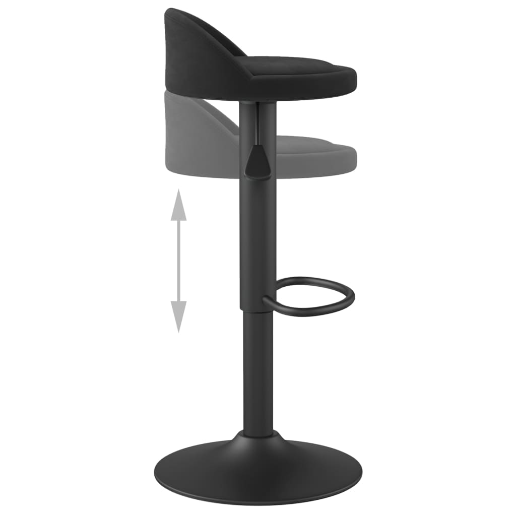 Bar stool, black, velvet
