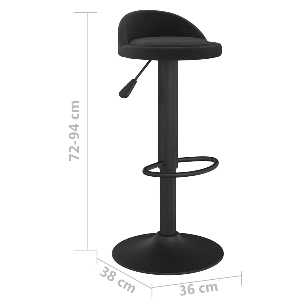 Bar stool, black, velvet