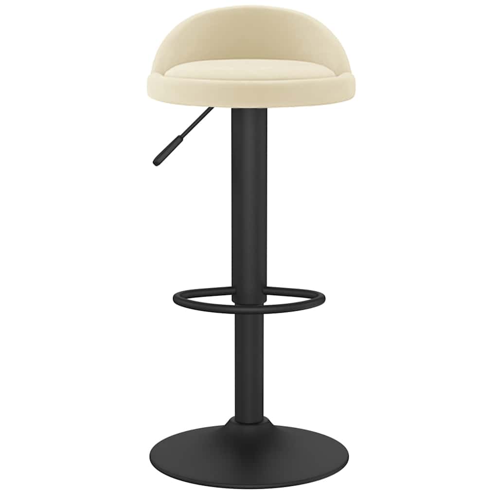 Bar stool, cream-coloured, velvet