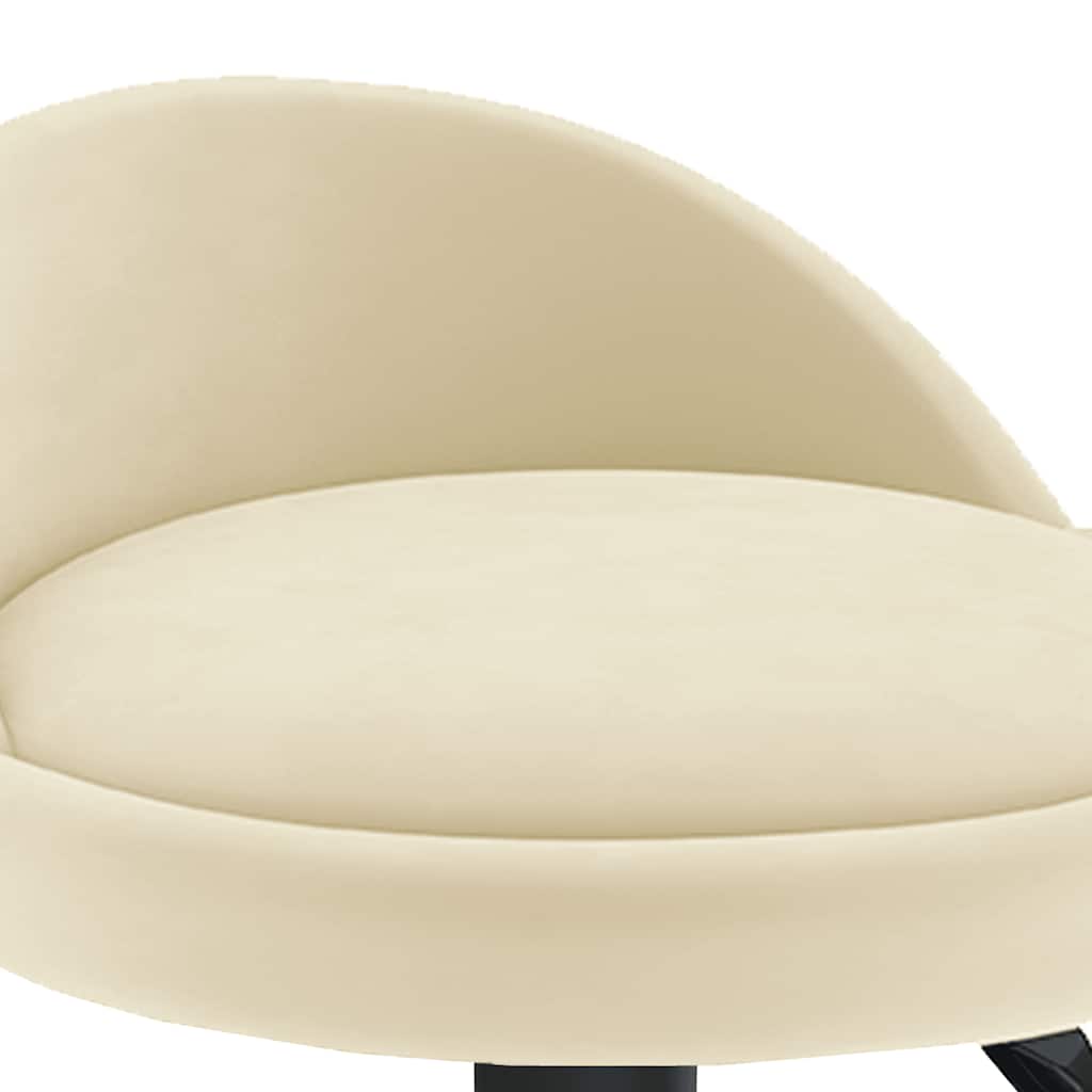Bar stool, cream-coloured, velvet