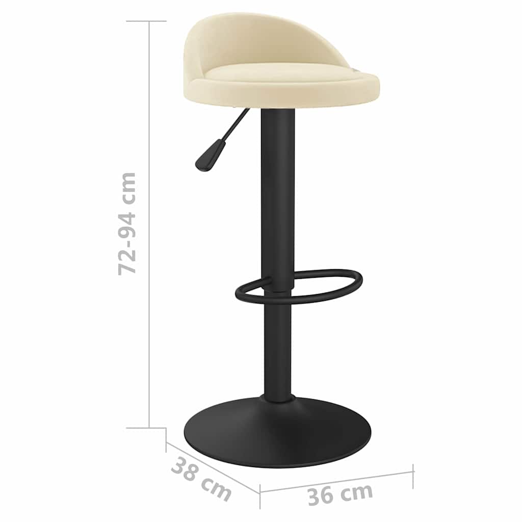 Bar stool, cream-coloured, velvet