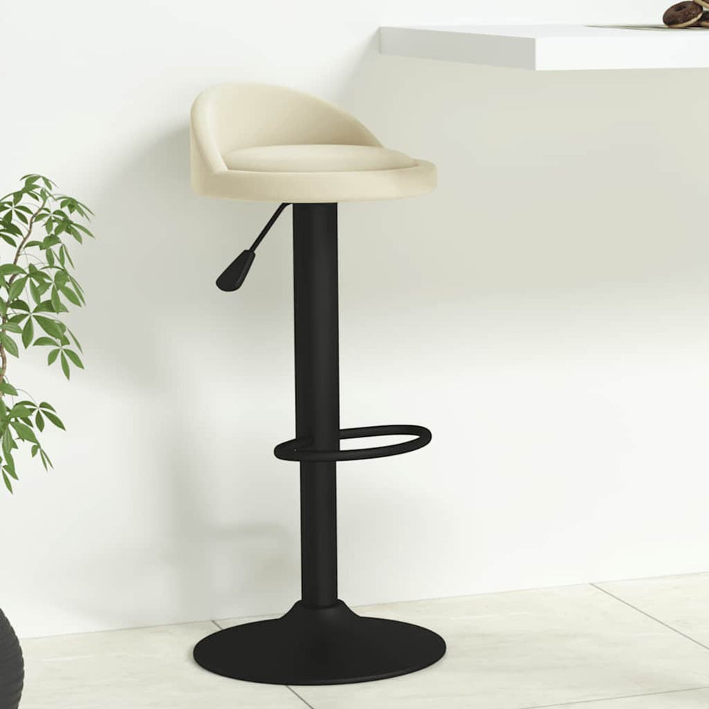 Bar stool, cream-coloured, velvet