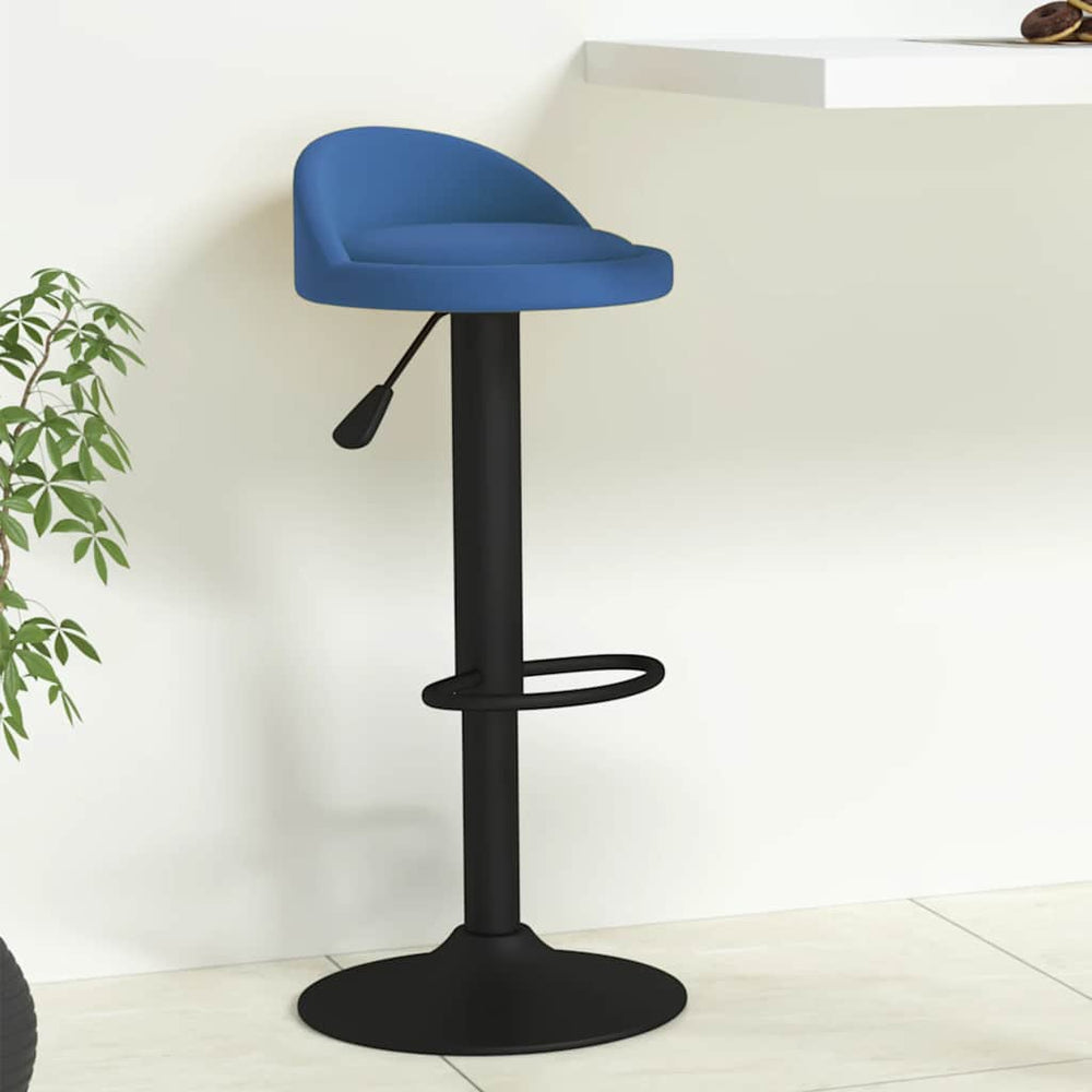 Bar stool, blue, velvet