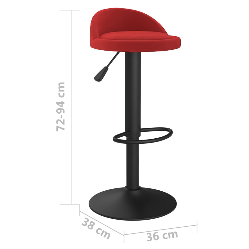 Bar stool, burgundy, velvet