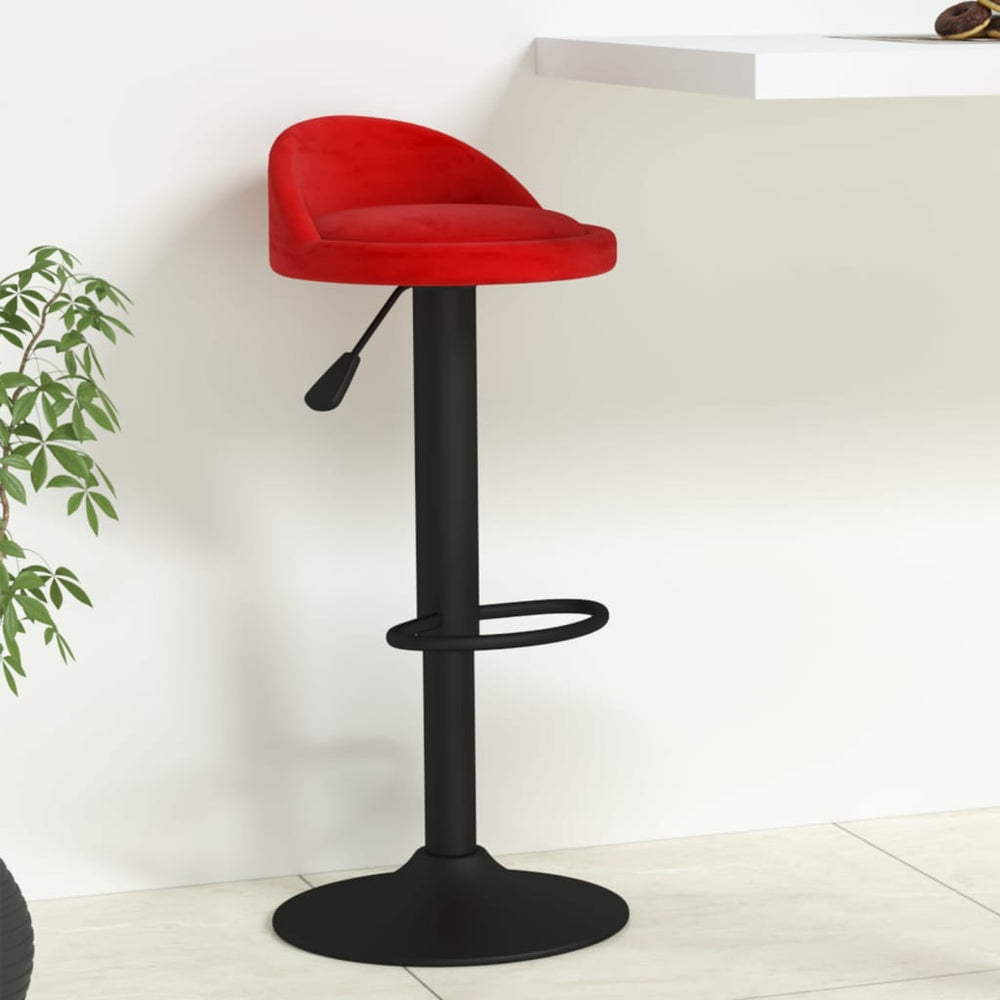 Bar stool, burgundy, velvet