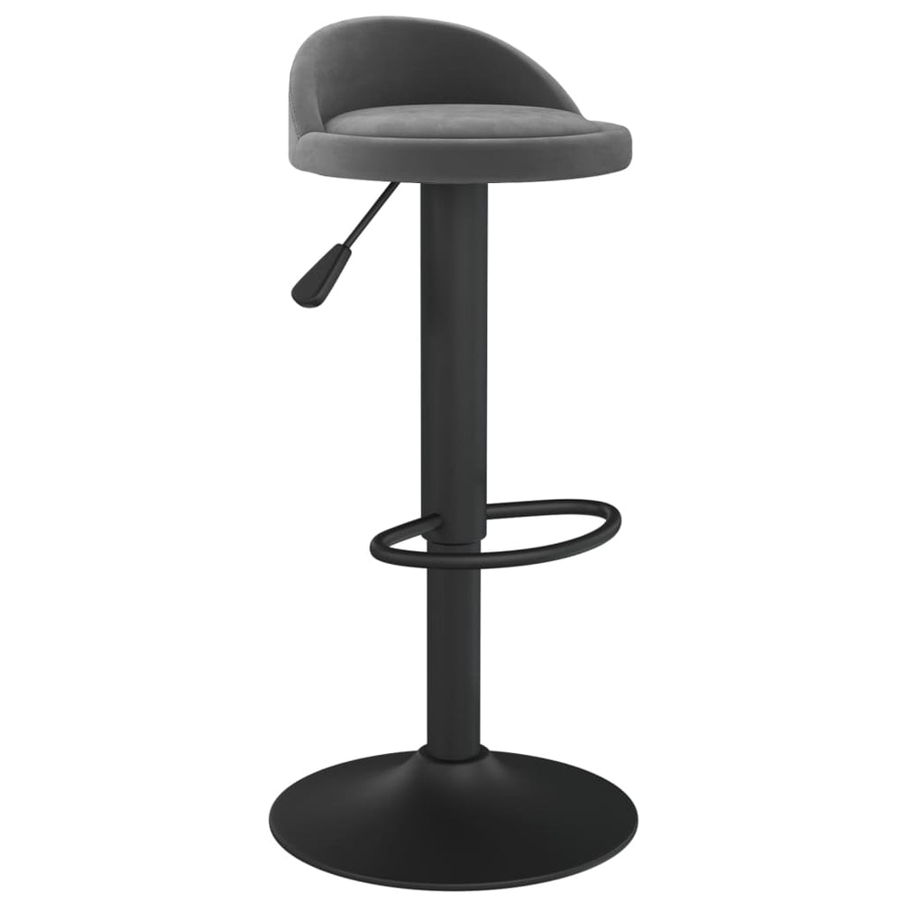 Bar stools, 2 pcs., dark grey, velvet