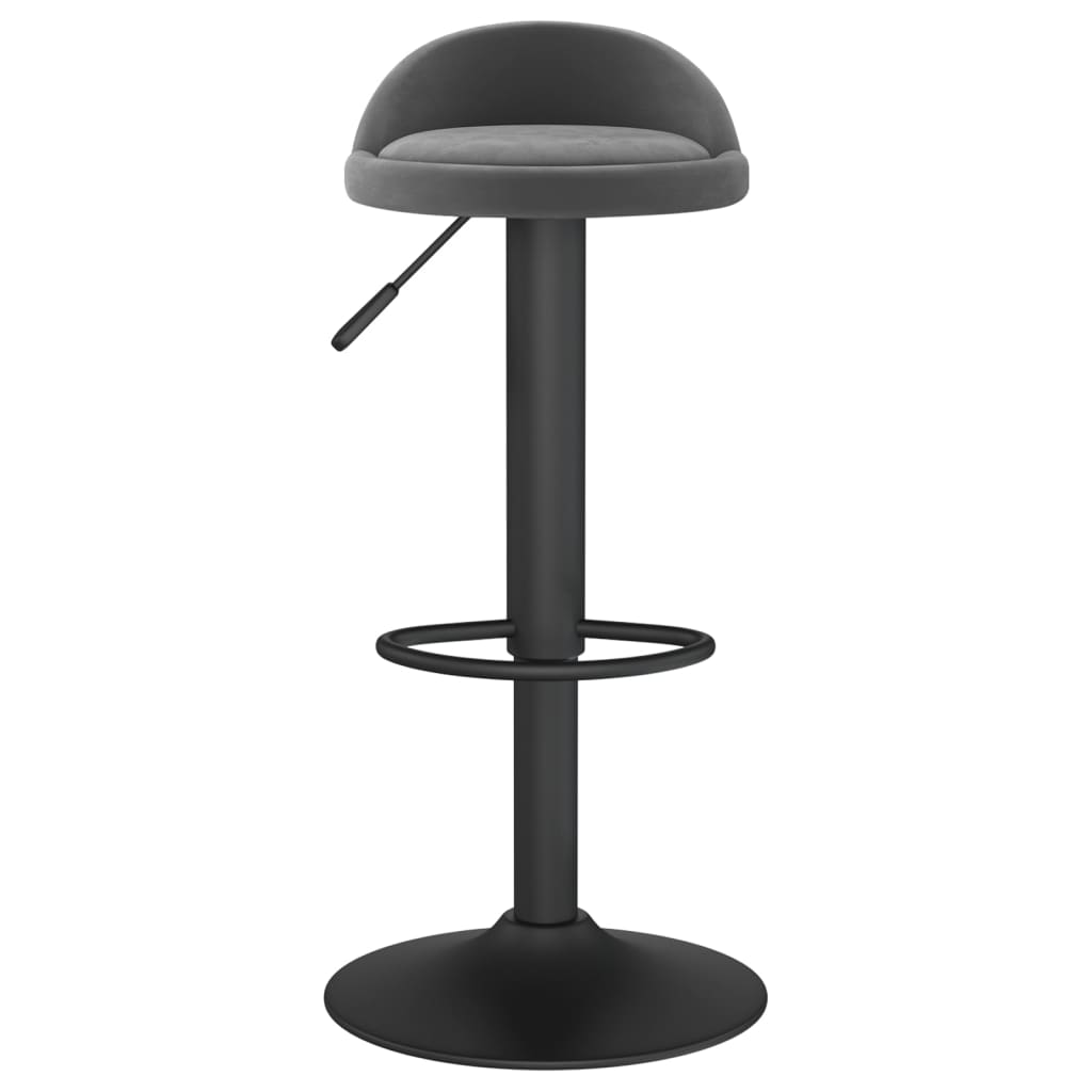 Bar stools, 2 pcs., dark grey, velvet