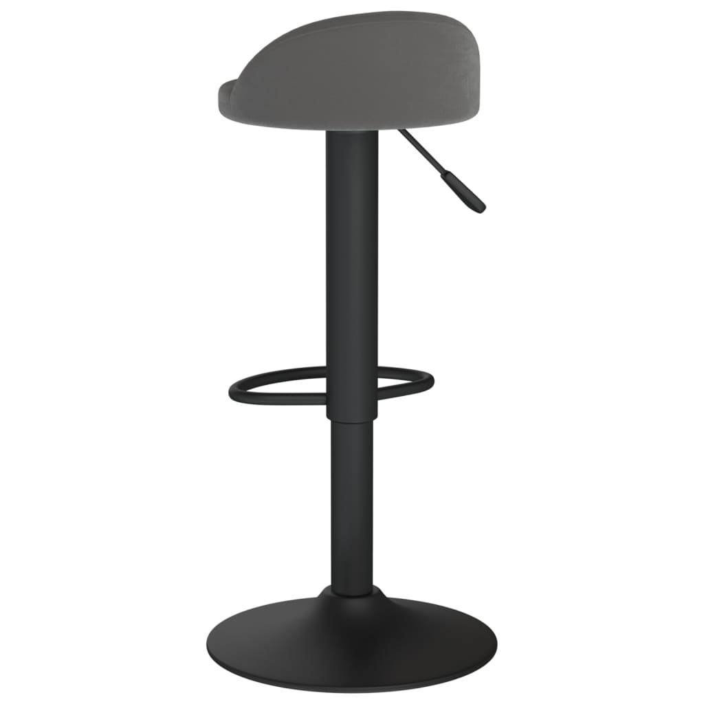 Bar stools, 2 pcs., dark grey, velvet