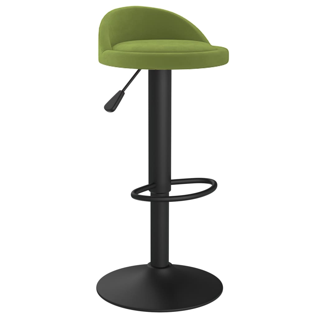 Bar stools, 2 pcs., light green, velvet