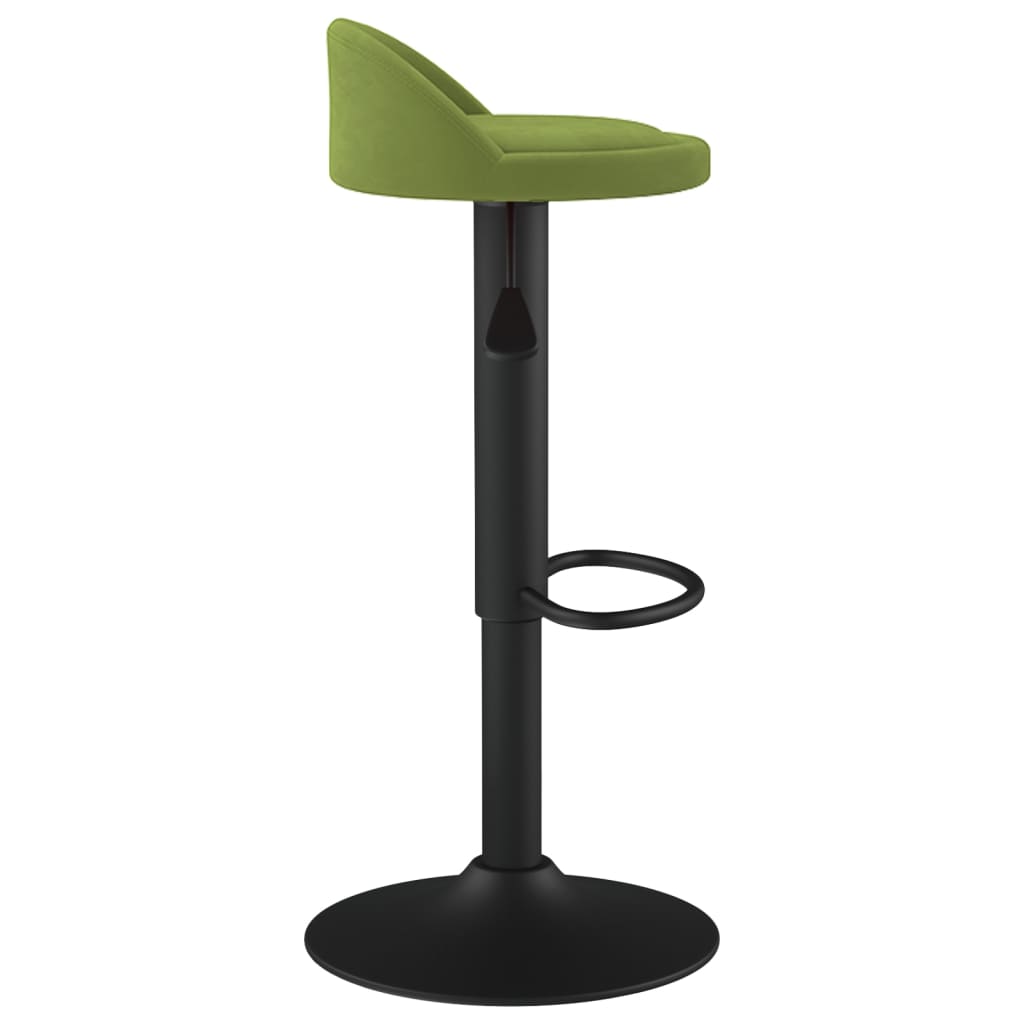 Bar stools, 2 pcs., light green, velvet