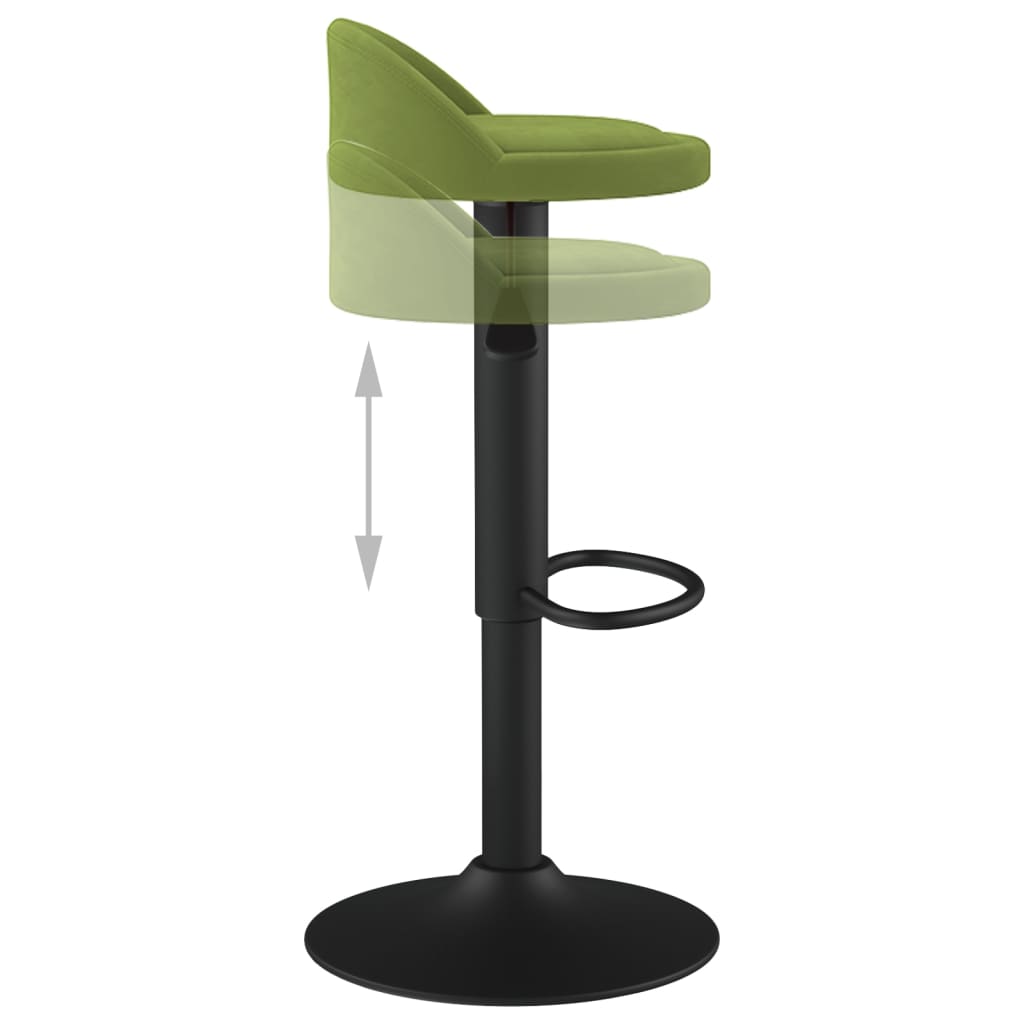 Bar stools, 2 pcs., light green, velvet