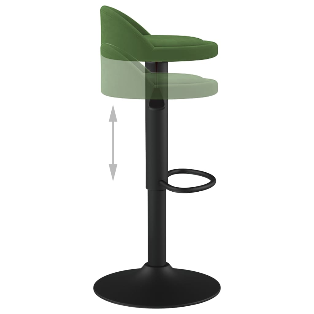Bar stools, 2 pcs., dark green, velvet