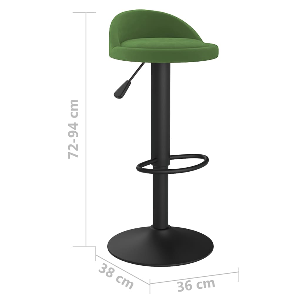 Bar stools, 2 pcs., dark green, velvet