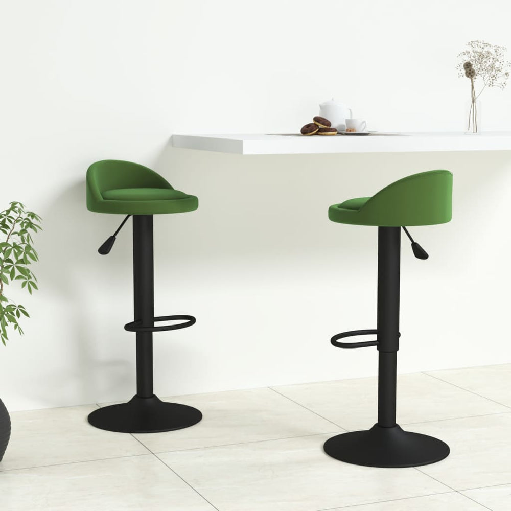 Bar stools, 2 pcs., dark green, velvet