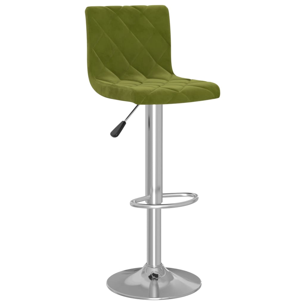Bar stools, 2 pcs., light green, velvet