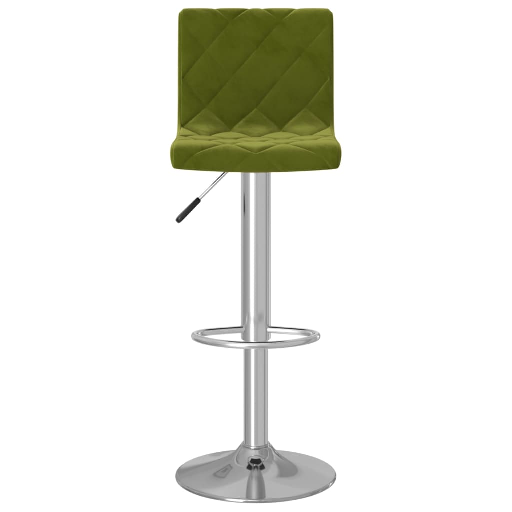 Bar stools, 2 pcs., light green, velvet