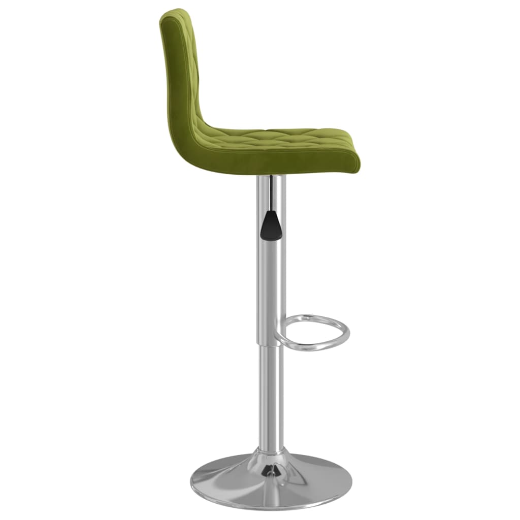 Bar stools, 2 pcs., light green, velvet