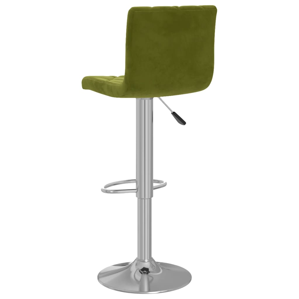 Bar stools, 2 pcs., light green, velvet