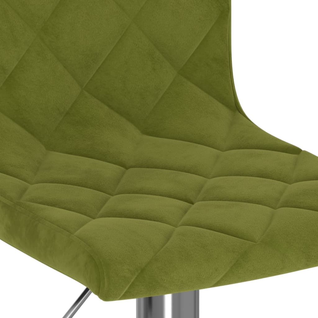 Bar stools, 2 pcs., light green, velvet