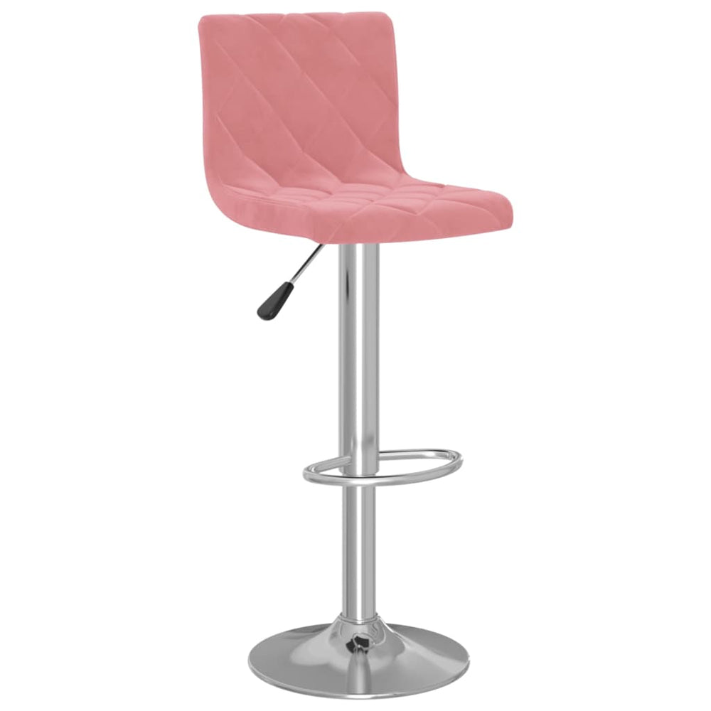 Bar stools, 2 pcs, pink, velvet