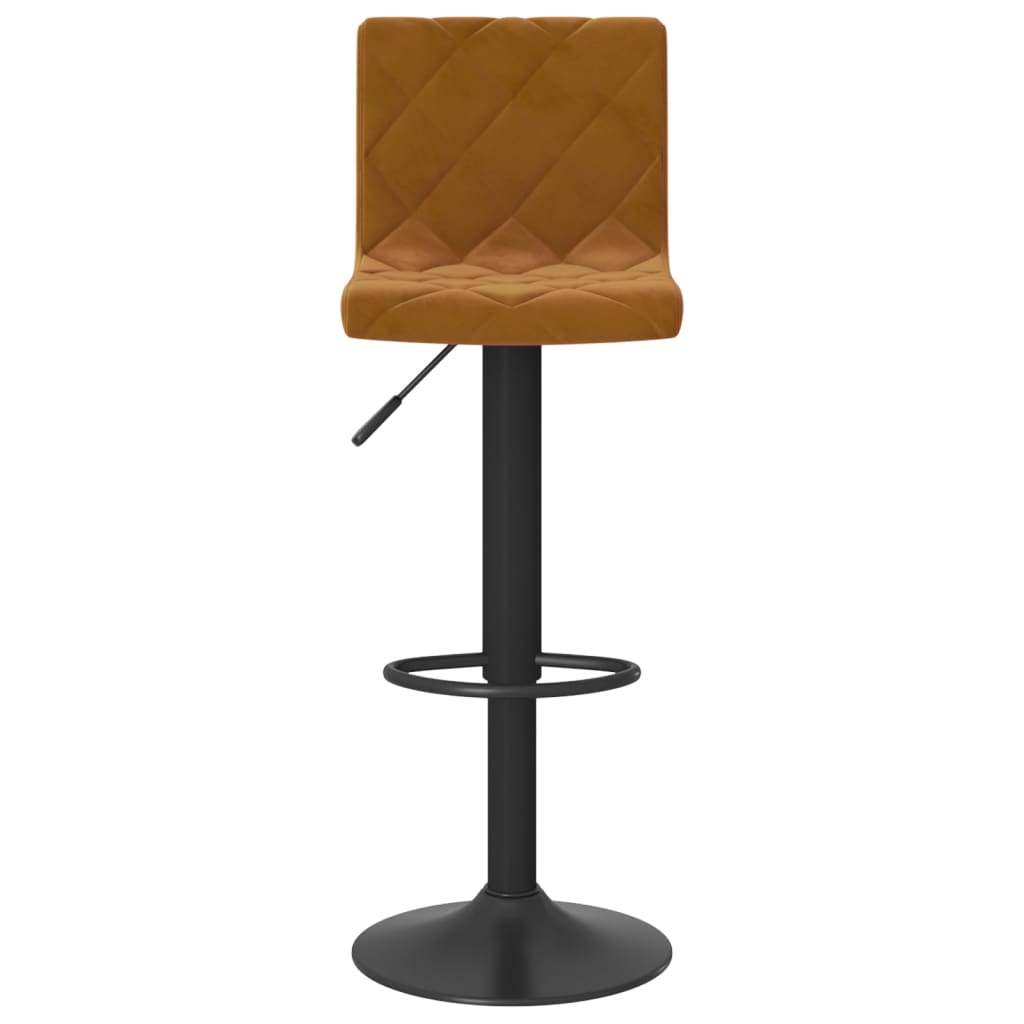 Bar stools, 2 pcs, brown, velvet